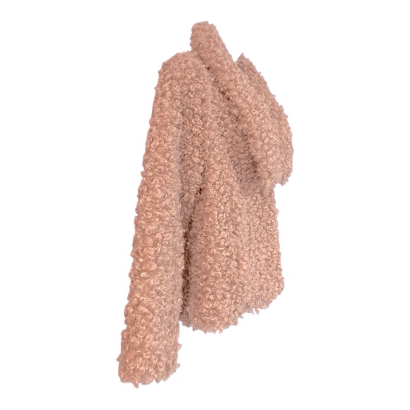 Midnight Velvet Blush Pink Boucle Mid-Hip Jacket Warm Winter Boho Retro Coat - Picture 4 of 11